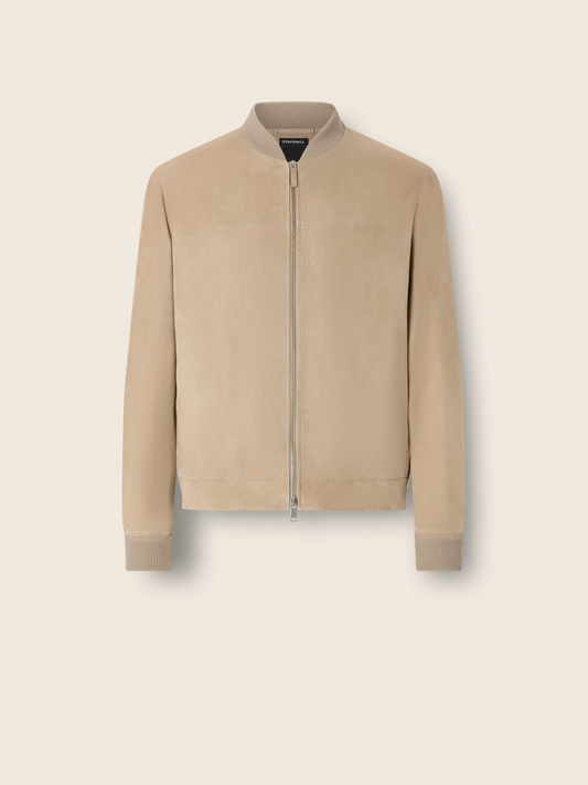 Leather Bomber Light Taupe
