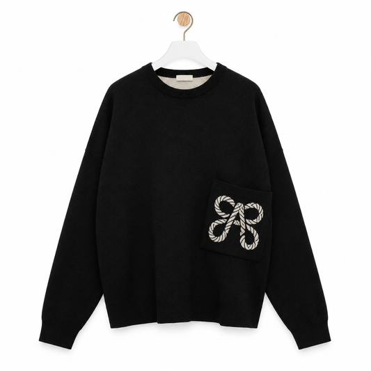 Sweater in Cotton Blend Black